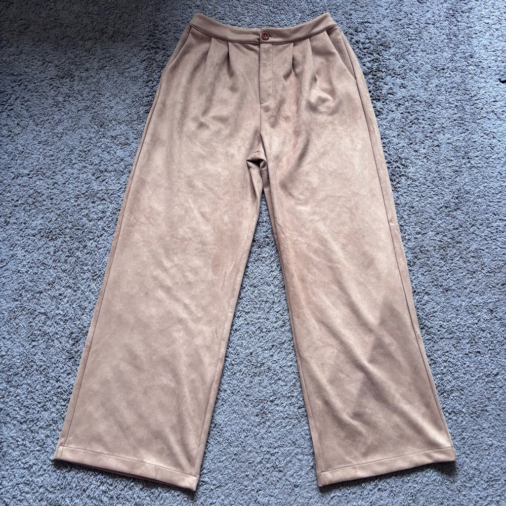 ⭐️⭐️⭐️Julia by Love J brown suede wide leg pant size Large